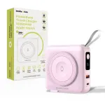 Mobile Origin powerbankas ir kelioninis įkroviklis, Lightning/USB‑C kabelis, suderinamas su MagSafe, Apple Watch ir iPhone, rožinė