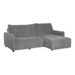 Kampinė sofa-lova CHESTER su elektriniu mechanizmu ir patalynės dėže 223x102/150xH88cm, pilka