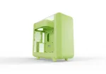 Vidutinis korpusas HYTE X50 Matcha Milk &mdash; ATX/mATX/Mini-ITX, grūdintas stiklas, priekiniai I/O