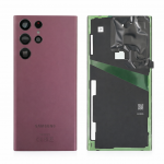 Samsung Galaxy S22 Ultra 5G (S908) galinis dangtelis su kameros stikliuku (Burgundy) (Pulled / Grade C)