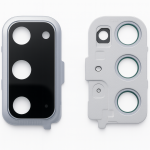 Samsung Galaxy S20 (G980) kameros stikliukas su rėmeliu (Grey) (Pulled / Grade A)