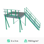 Antresolė 3x3m, 750kg/m&sup2;