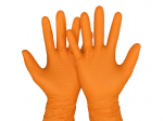 GRIP vienkartinės nitrilinės pir&scaron;tinės ORANGE - MAX STRONG 9,0 g. 50vnt M- 8 dydis