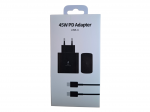 Telefono pakrovejas 45W + laidas usb type c usb c 100cm (juodas)