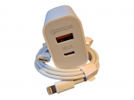 Iphone pakrovejas 20W + laidas usb c lightning 100cm (baltas)