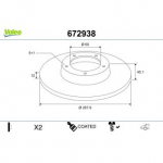 Stabdžių diskas VALEO 672938