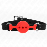 KINK Full Silicone Adjustable Gag S Red 4 cm Ball 35-51 cm Strap