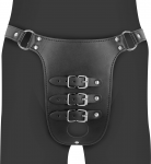 OUCH! Xtreme PU Leather Belt Restraint System Black Adjustable Fit