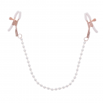 Sportsheets S&M Peaches n' CreaMe Pearl Nipple Clamps Rose Gold Adjustable