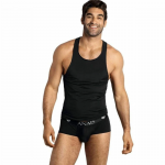ANAIS MEN Petrol Sleeveless Microfiber Top S Black