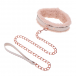 Sportsheets S&M Peaches 'n CreaMe Adjustable Fur Collar & Leash Set, Peach