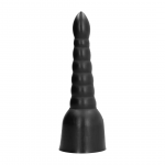All Black 13/34 cm Intimate Model with Textured Grooves, Black