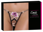 Cottelli Lingerie String Flower S/M - Embroidered Tulle, Removable Chains