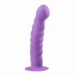 EasyToys Silicone Model with Suction Base Purple 18 cm - Ribbed Surface