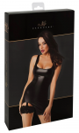 Noir Handmade Orgia Black Powerwetlook Dress with Lace Suspender L