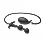 XR Brands Ass Rattler Inflatable Silicone Plug with Weights Black