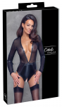 Cottelli Bondage Body Black M with Removable Garters and Handcuff Set