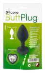 You2Toys Silicone Heart Gem Plug Small Black 7.3 cm