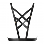 Bijoux Indiscrets MAZE Net Cleavage Harness Black Vegan Leather Adjustable