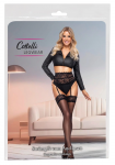 Cottelli LEGWARE Black Lace Top Stockings XL 20 Denier Oeko-Tex