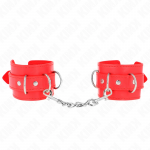 KINK Adjustable Red Wrist Restraints with 3 D-Rings 17.5-25cm x 6cm