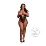 Obsessive Bodysuit Model 8714273043801 Plus Size Lace Open Cup Black