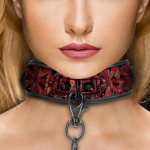 Sinner Gear Bondage Collar with Leash Black Neoprene Adjustable 52.5cm