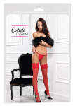 Cottelli LEGWEAR Red Hold-up Stockings 20 Denier with Lace Top, Size M/L