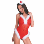 LivCo Corsetti Fashion LC 90706 Festive Christmas Bodysuit S/M Red-White