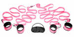FRISKY Bed Cuff System Pink - Adjustable Neoprene Bedroom Restraint Kit