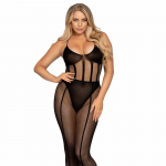 Leg Avenue Bodysuit & Skirt Set - One Size, Elegant Black Design