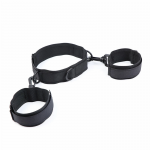 OHMAMA Nylon Handcuffs and Adjustable Collar Set - Black, One Size