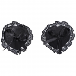 CalExotics Lace & Vegan Leather Nipple Covers - Black, Reusable, Elegant Design