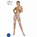 PASSION ECO S005 White Bodystocking - Sustainable Recycled Material, One Size