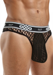 Male Power Lo Rise Thong S/M Black - Low-Cut Waistband Comfort Fit