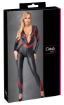 Cottelli PARTY Jumpsuit Black & Red Chain Detail, Size L