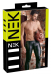 NEK Men&rsquo;s Slim-Fit Matte Biker Trousers with Side Pocket L Black
