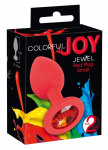 Colorful Joy Red Jewel Plug - Silicone, Decorative, 7.2 cm, Acrylic Gem