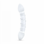 Gildo No. 31 Double-Ended Glass Intimate Massager, Curved, Transparent