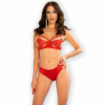 Chilirose CR 4676 Elegant Two-Piece Lingerie Set Red Size L