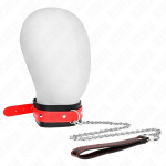 KINK Adjustable Red Collar Necklace 65 cm - Vegan Leather, 36-43 cm Fit