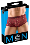 Svenjoyment Men's Dark Red Lace Look Pants M - Stretch Comfort Fit