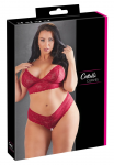 Cottelli Collection Lingerie Set Red Lace, Wireless Bra & Briefs 2XL