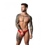 Male Power Boneyard Cobalt Open Ring Thong S/M Red - Adjustable Waistband