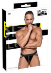 Black Level Vinyl Jockstrap 2XL with Silver Zip, Wide Waistband