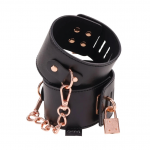 Sportsheets S&M Brat Locking Cuffs Vegan Leather Rose Gold 7.25-10.25&rdquo;