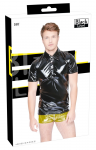 Black Level Vinyl Polo Shirt 2XL - Shiny Black, Classic Fitted Design