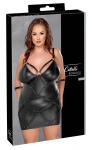 Cottelli Bondage Plus 4XL Matte Black Dress & Adjustable Cuffs Set