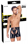 Black Level Men's Vinyl Chaps 2XL - Shiny Stretch Finish, Decorative Ring
