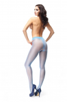 MissO P101 Light Blue Open Gusset Tights S/M - Shimmer Finish